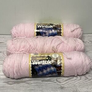 Natura Wintuk Baby Pink 915 Acrylic Yarn 4-Ply 3.5oz 2 Full Skeins 2 Partial